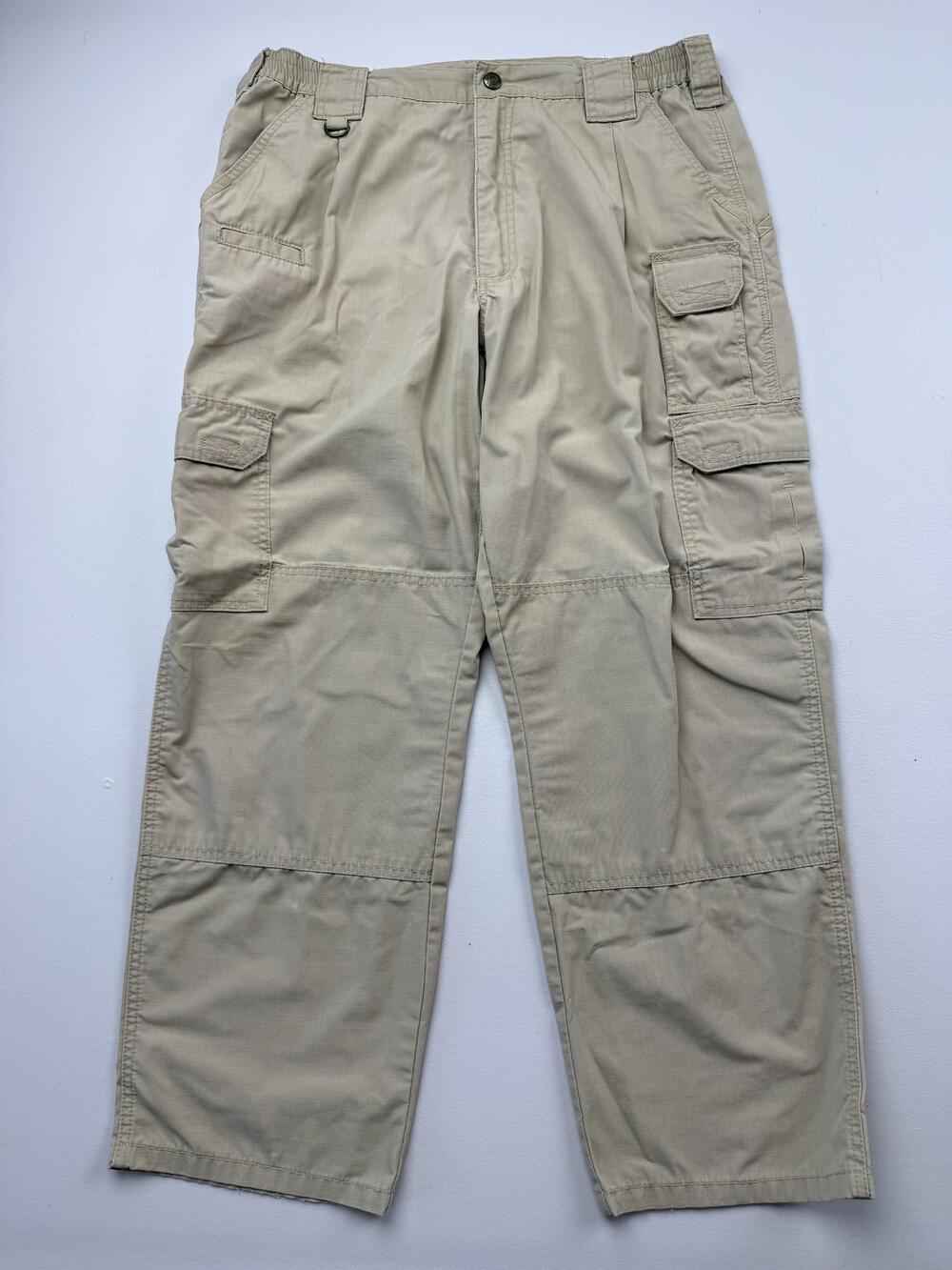 5.11 Tactical Pants Mens 36x30 Beige Cargo Ripstop Elastic Waist Workwear